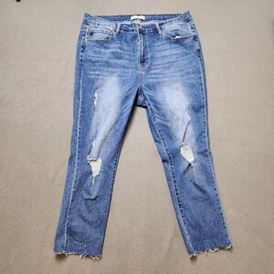 Kancan Distressed Crop Jeans- Size 18w